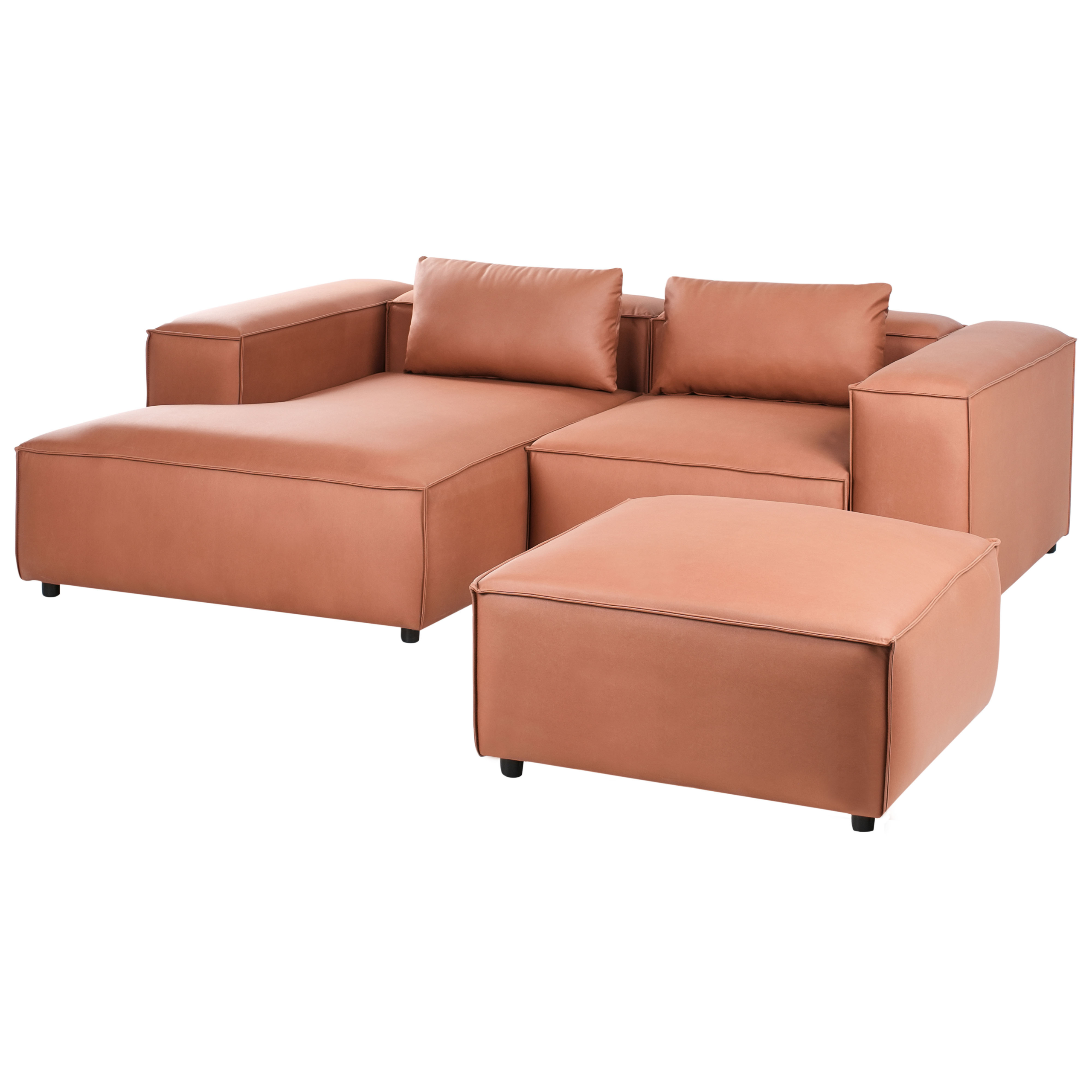 Moduulikulmasohva 3-istuttava BRANDE keinonahka Kullanruskea Oikea