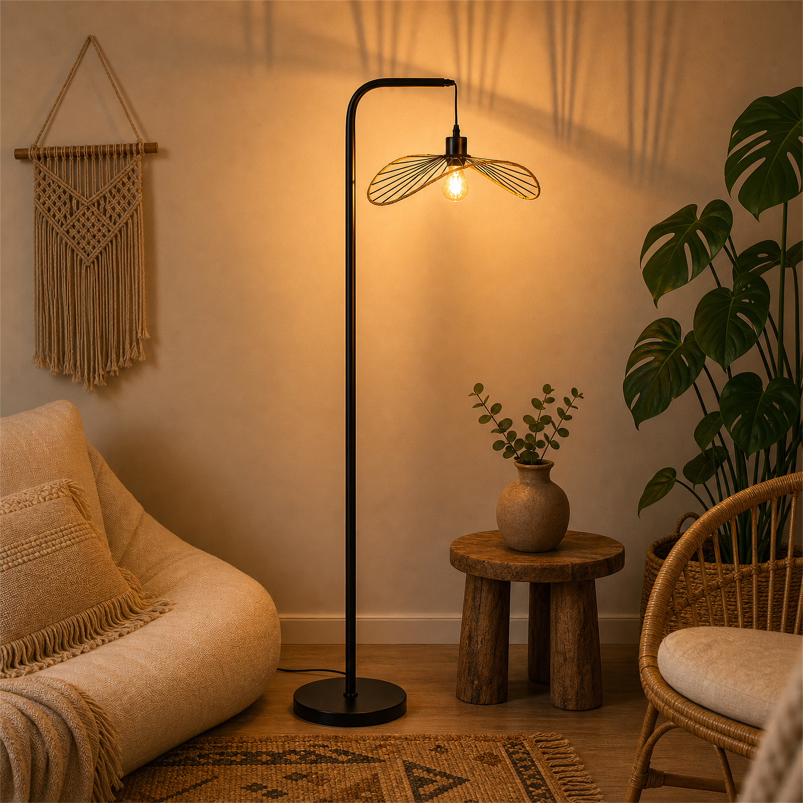 NETTLIFE seisova valaisin musta vintage kaarivalaisin jalkakytkin teollinen makuuhuone olohuone toimisto E27 lampun jalusta lukulamppu