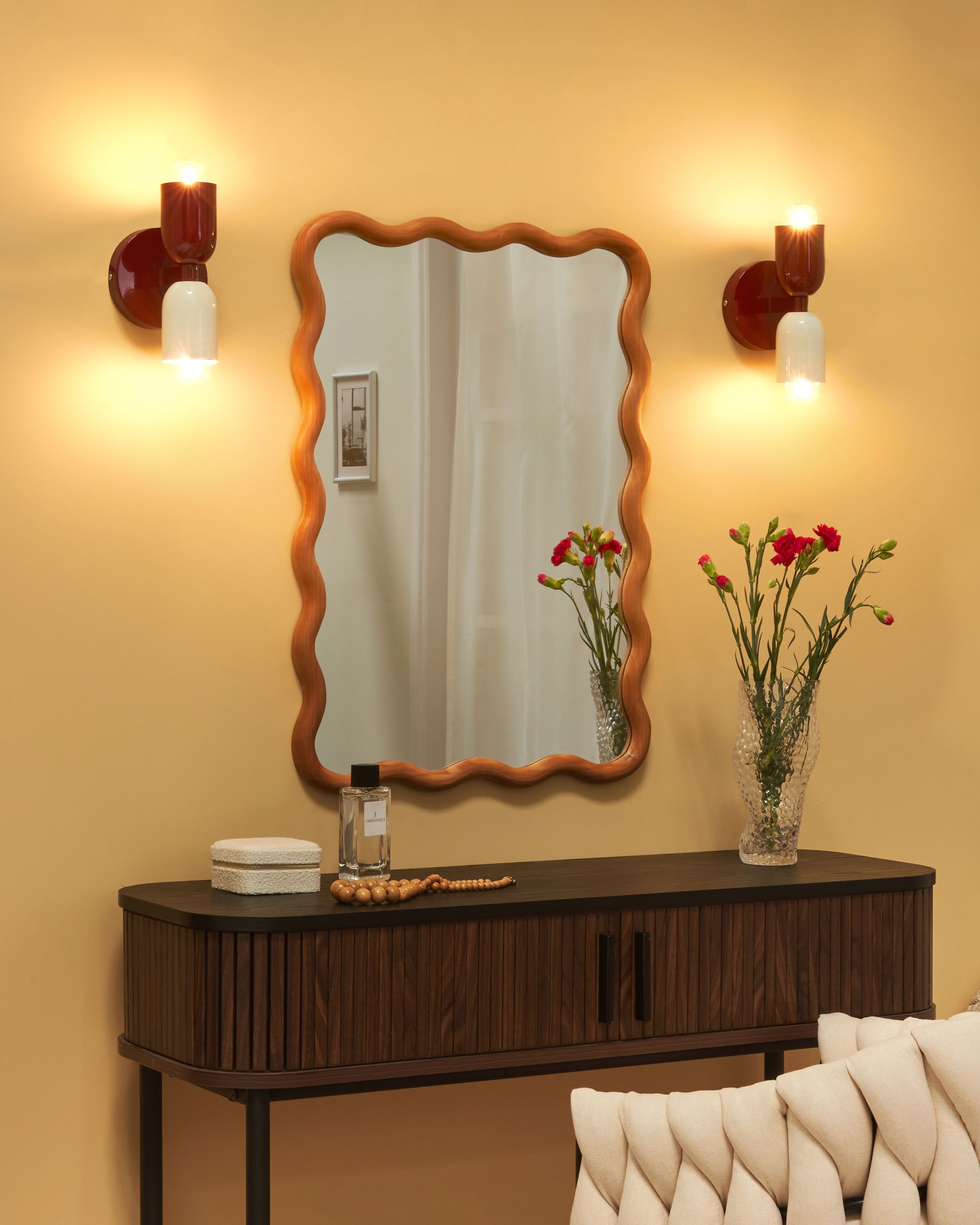 Seinävalaisinsetti 2 kpl TOPI metalli Punainen