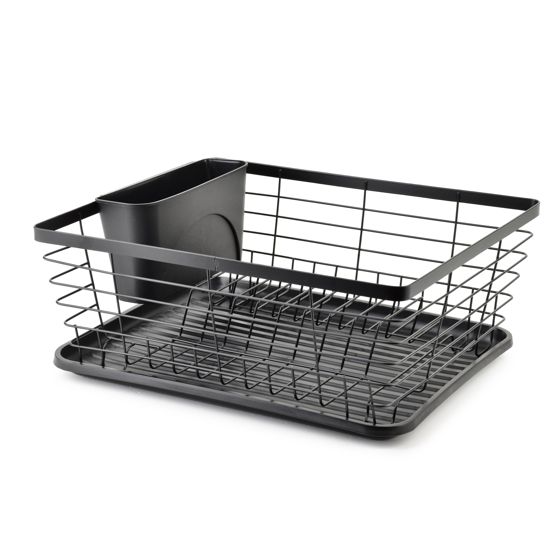 Astiankuivausteline metalli BASIC KITCHEN 36,3x30,2x14,5 cm musta 1 kpl