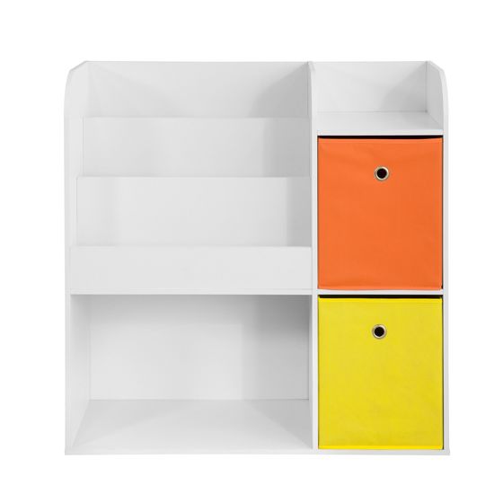 SoBuy Lastenkirjahylly lastulevystä valkoinen lastenhuoneeseen ja lastentarhaan KMB37-W