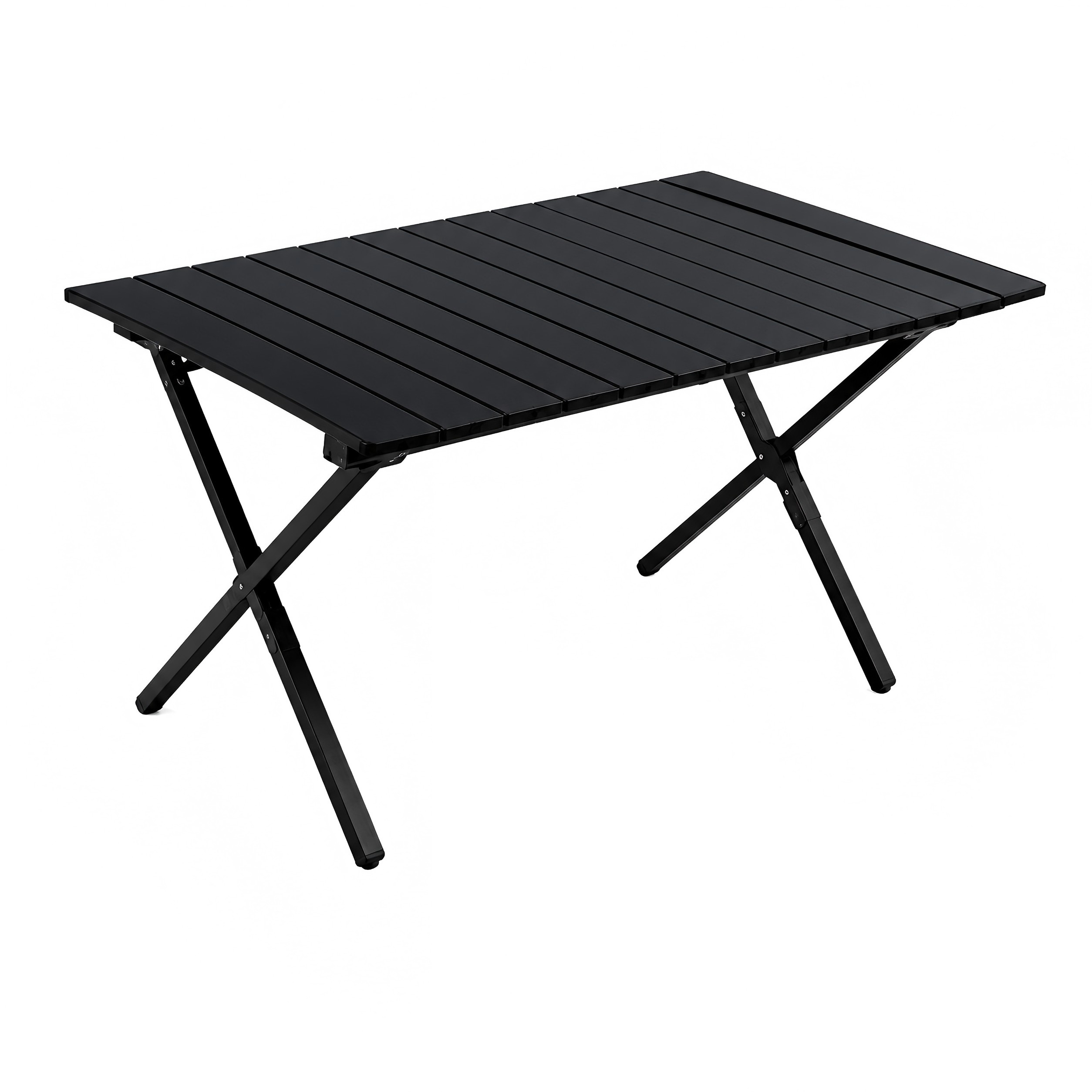 ZMH Taittuva retkipöytä 117x58x43cm säilytyspussilla, musta puutarhapöytä retkille