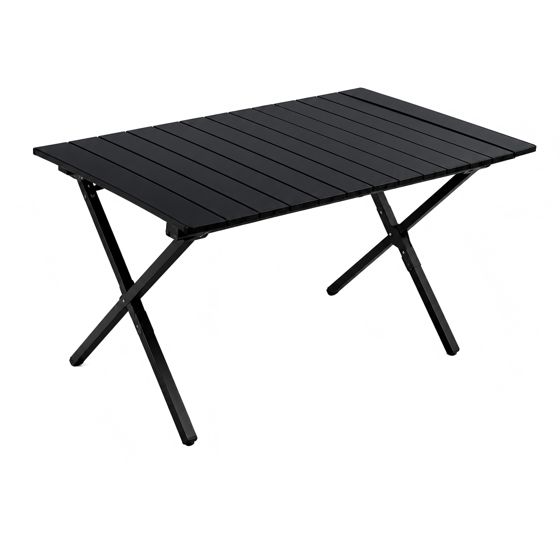 ZMH Taittuva retkipöytä 117x58x43cm säilytyspussilla, musta puutarhapöytä retkille