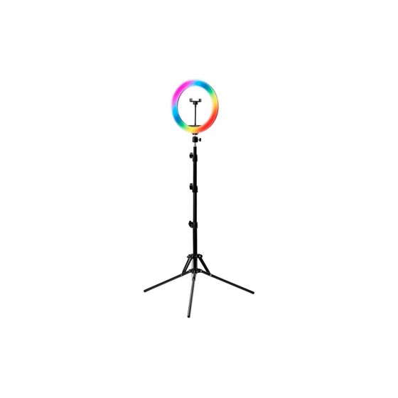 Rengasvalo jalustalla GLOW 10" RGB bsc 10W