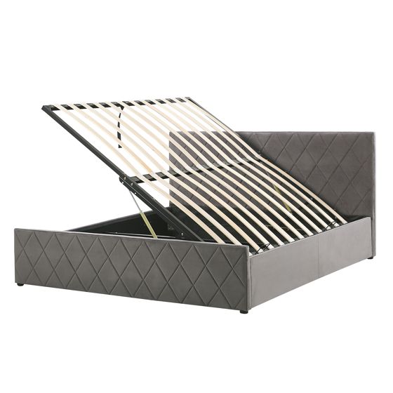 Sänky säilytystilalla sametti ROCHEFORT 160 x 200 cm Harmaa