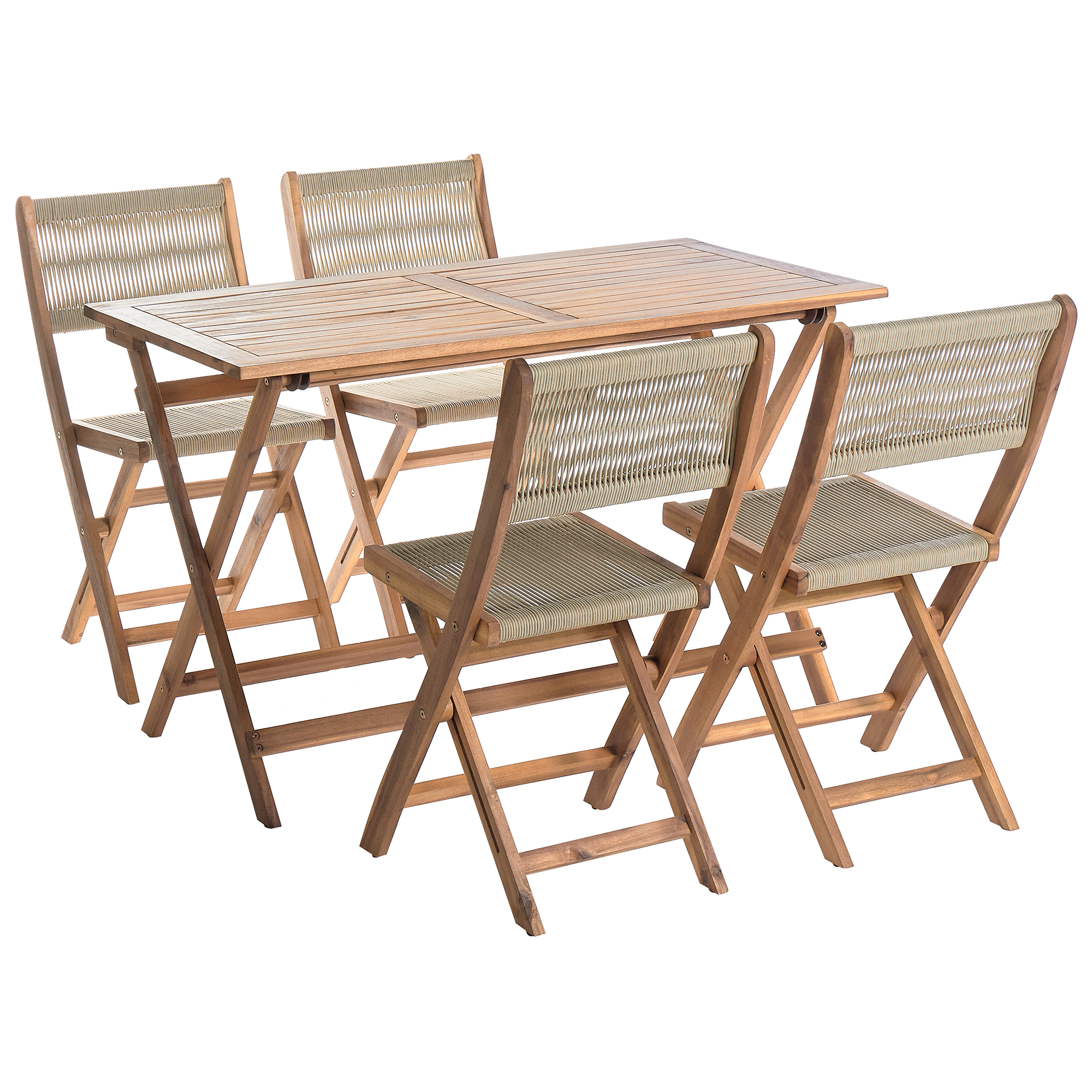 Ulkoruokailuryhmä 4-istuttava PROSSEDI akaasia Beige