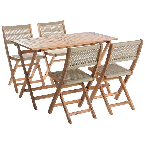 Ulkoruokailuryhmä 4-istuttava PROSSEDI akaasia Beige