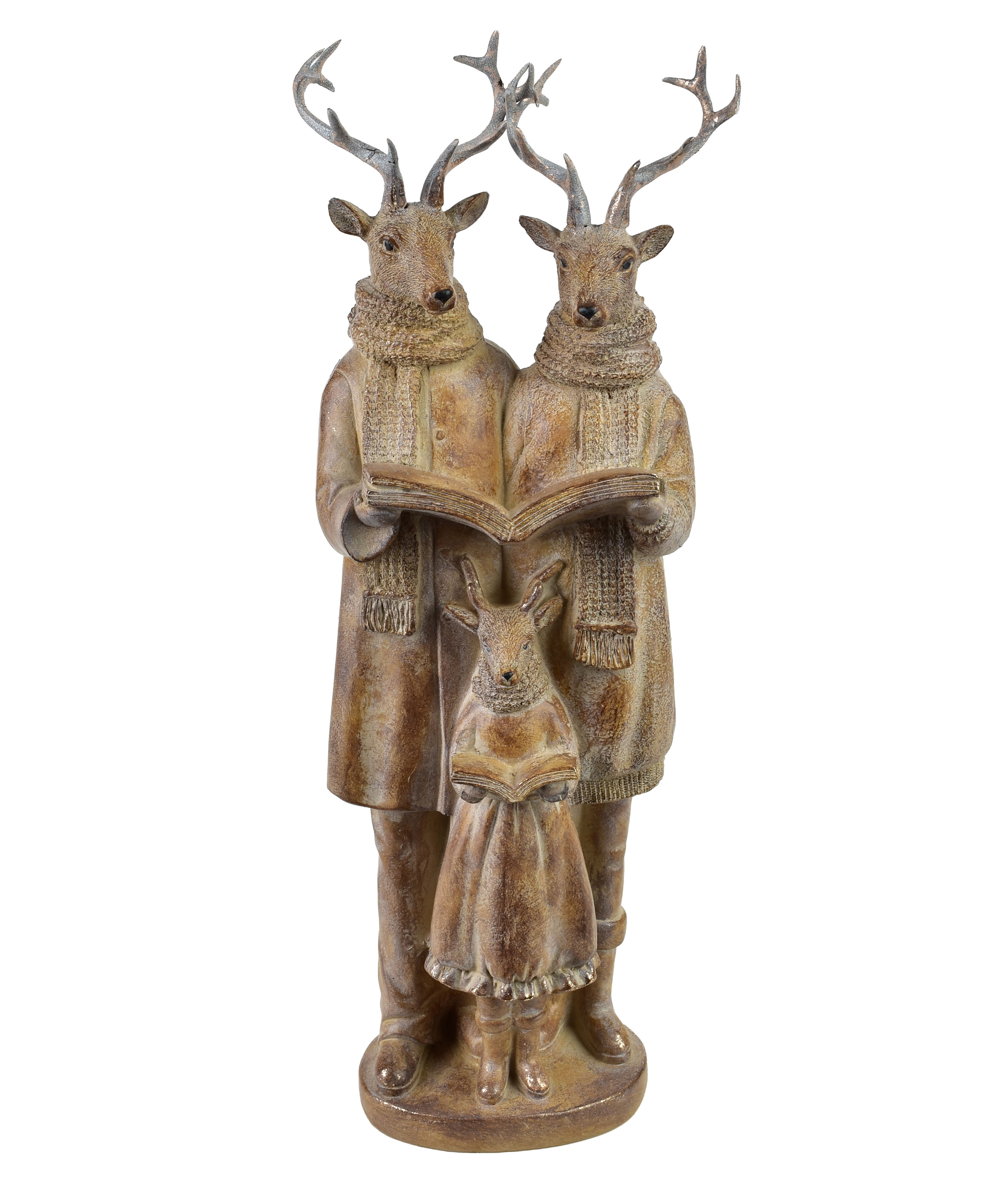 Hirviperhefiguuri SANTA LILA ruskea ja beige muovi 15x11x42 cm