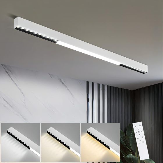 NETTLIFE LED - kattovalaisin Valkoinen 25W moderni, olohuoneen lamppu, himmennettävä pitkä, pöytävalaisin Kaukosäätimellä, 80 cm, makuuhuoneeseen