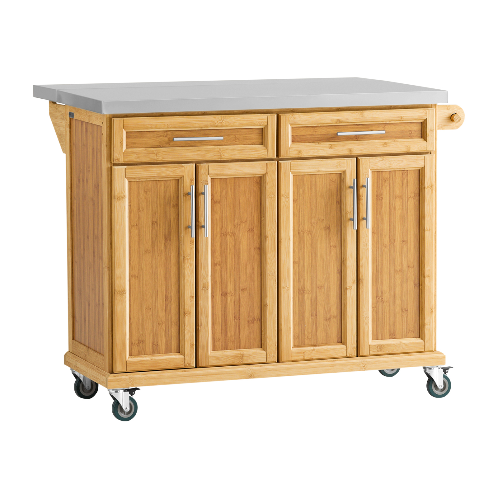 SoBuy Keittiötaso bambu & ruostumaton teräs laajennettava FKW69-N