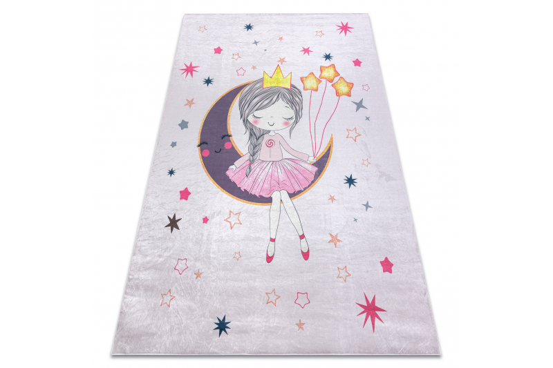 BAMBINO 48060 matto Prinsessa, tähdet lapsille liukumaton - pinkki 140x200 cm