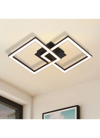 NETTLIFE LED - kattovalaisin, 24W, musta, moderni, muotoilu, lämmin Valkoinen, neliö, olohuoneeseen, makuuhuoneeseen Keittiöön Käytävään