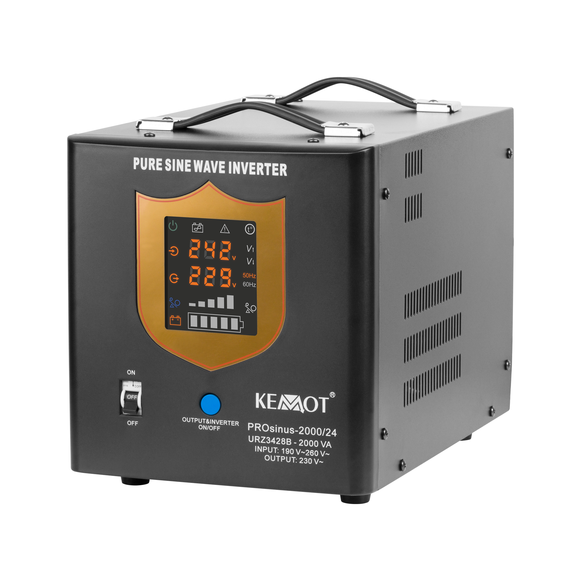 Kemot PROsinus 2000 24V/230V UPS-hätävirtalähde