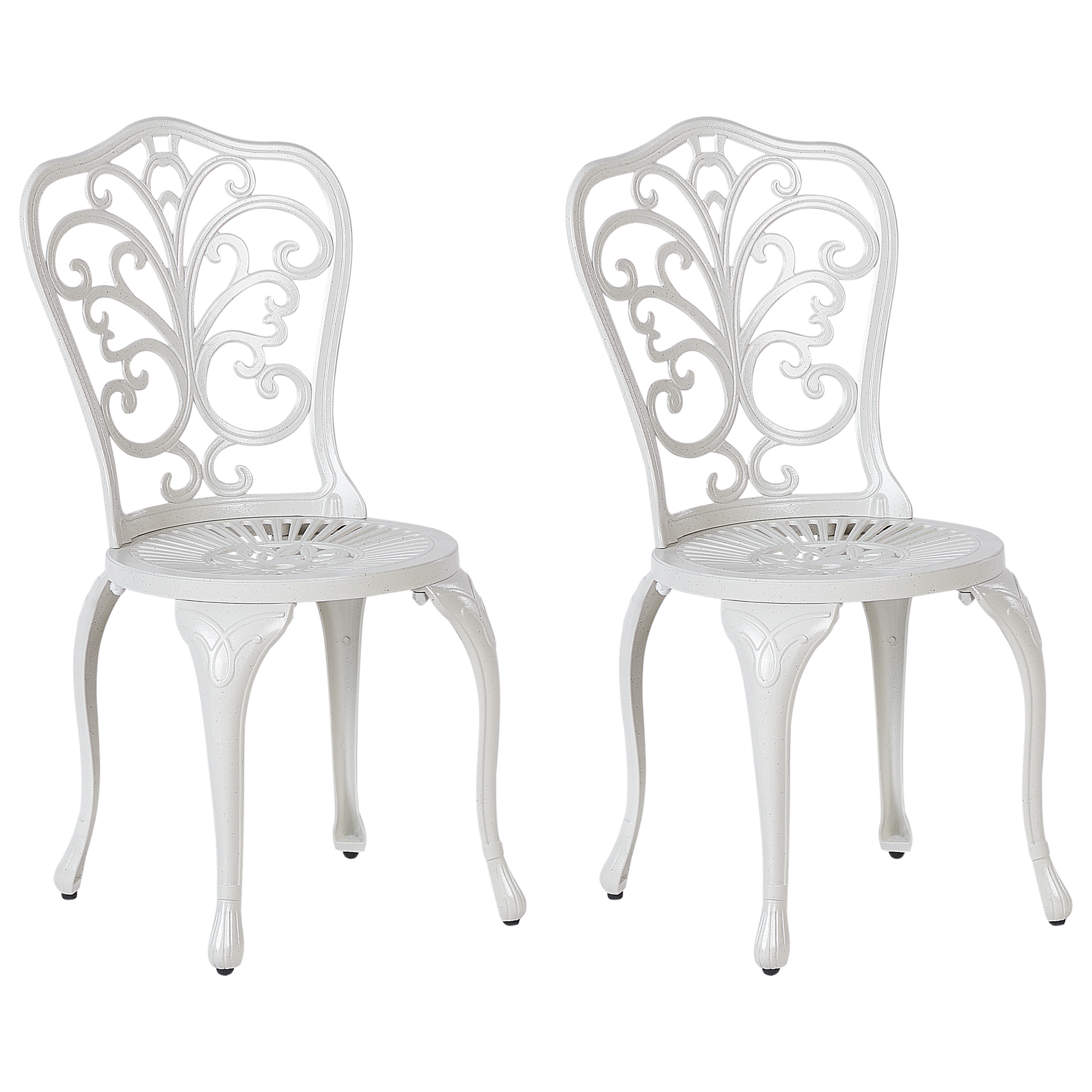 Puutarhatuolisetti 2 kpl TRIORA metalli Luonnonvalkoinen