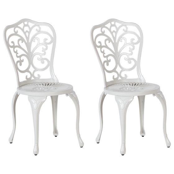 Puutarhatuolisetti 2 kpl TRIORA metalli Luonnonvalkoinen