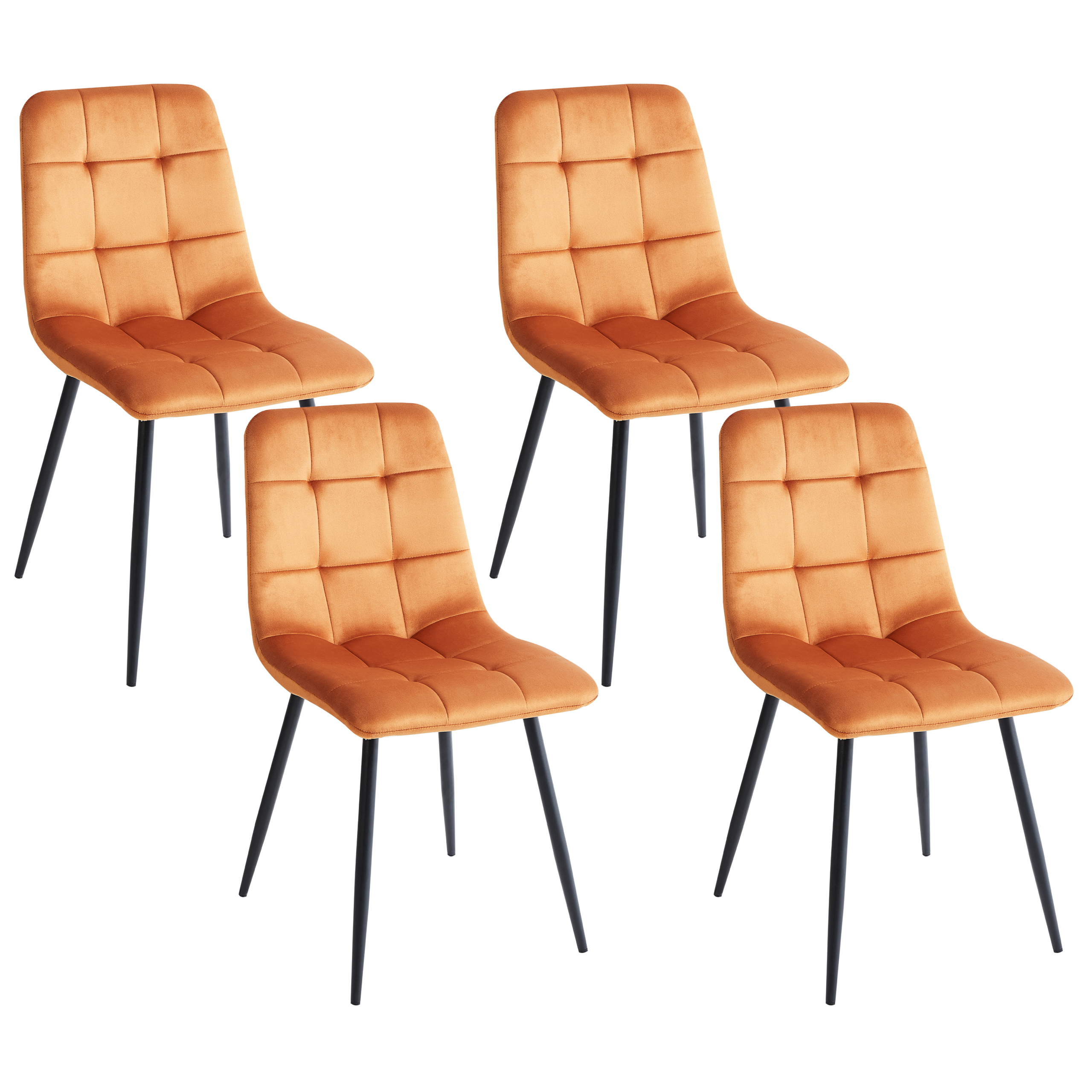 Ruokatuolisetti 4 kpl POWELL sametti Oranssi