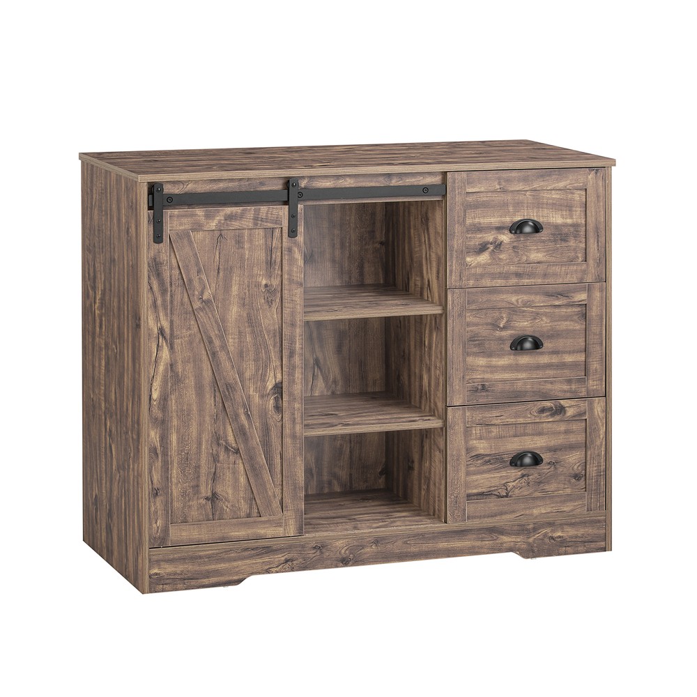 SoBuy Keittiösaareke ja Kaappi puukuitulevystä musta KNL08-N