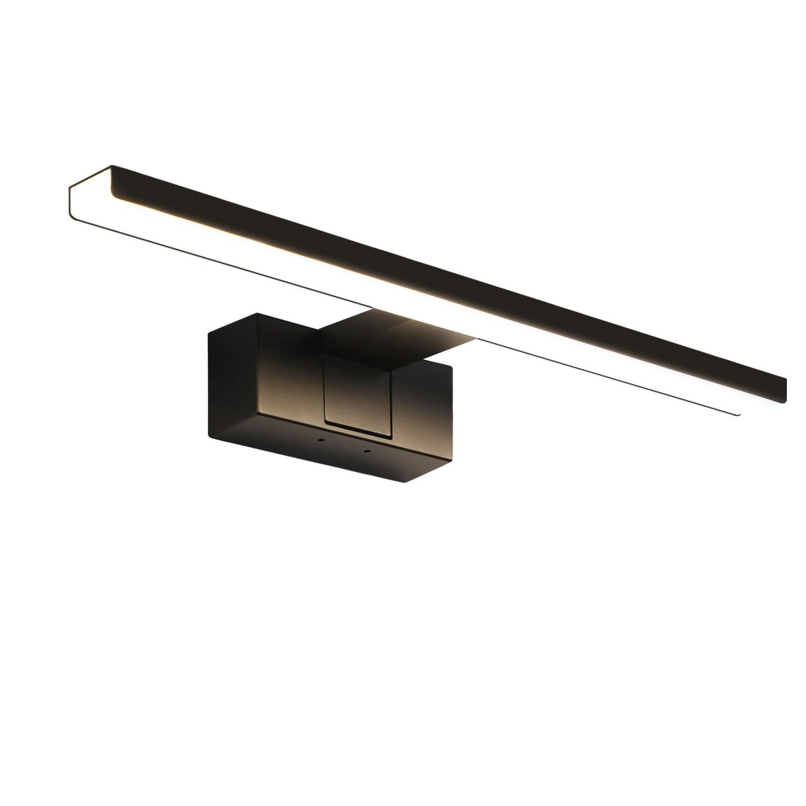 NETTLIFE LED-kylpyhuoneen seinävalaisin, LED-peilivalaisin, IP44-kaappivalaisin, moderni, neutraalin valkoinen valo 4000k MAX.8W, 40 × 5,1 × 12,8 cm, musta