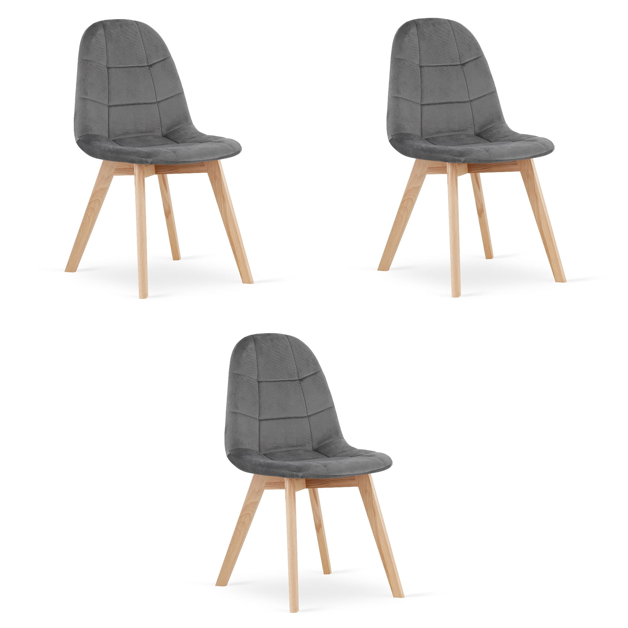 BORA-tuoli, tummanharmaa sametti (3 kpl)