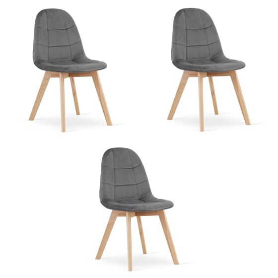 BORA-tuoli, tummanharmaa sametti (3 kpl)