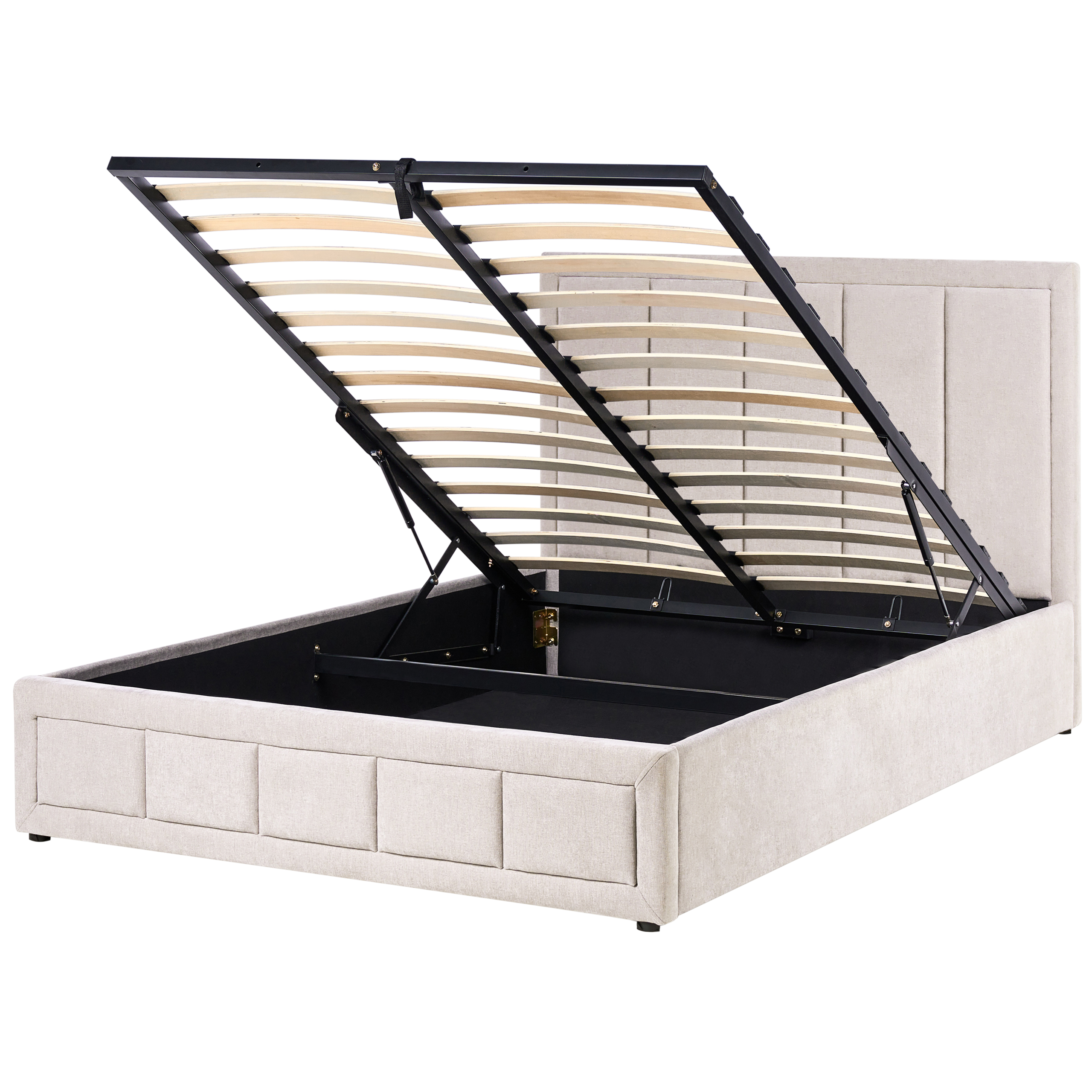 Sänky säilytystilalla kangas QUIBERON 140 x 200 cm Beige