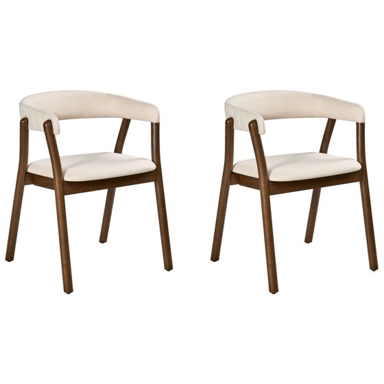 Ruokatuolisetti 2 kpl MYLO kangas Luonnonvalkoinen/tummanruskea