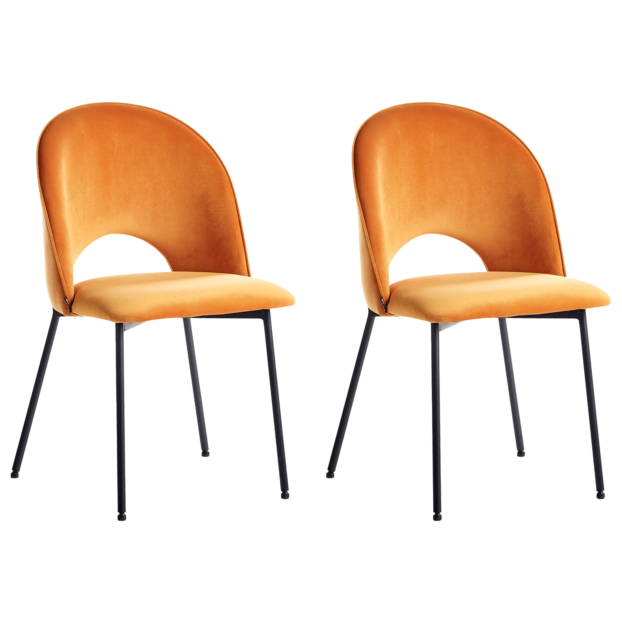 Ruokatuolisetti 2 kpl COVELO sametti Oranssi