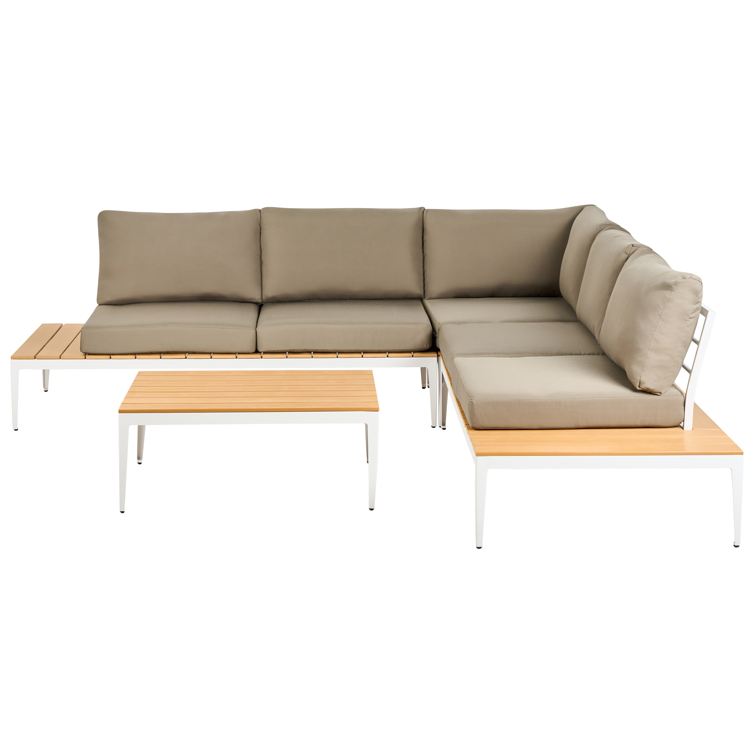 Ulkokulmasohva ja pöytä 5-istuttava POSITANO Harmaa