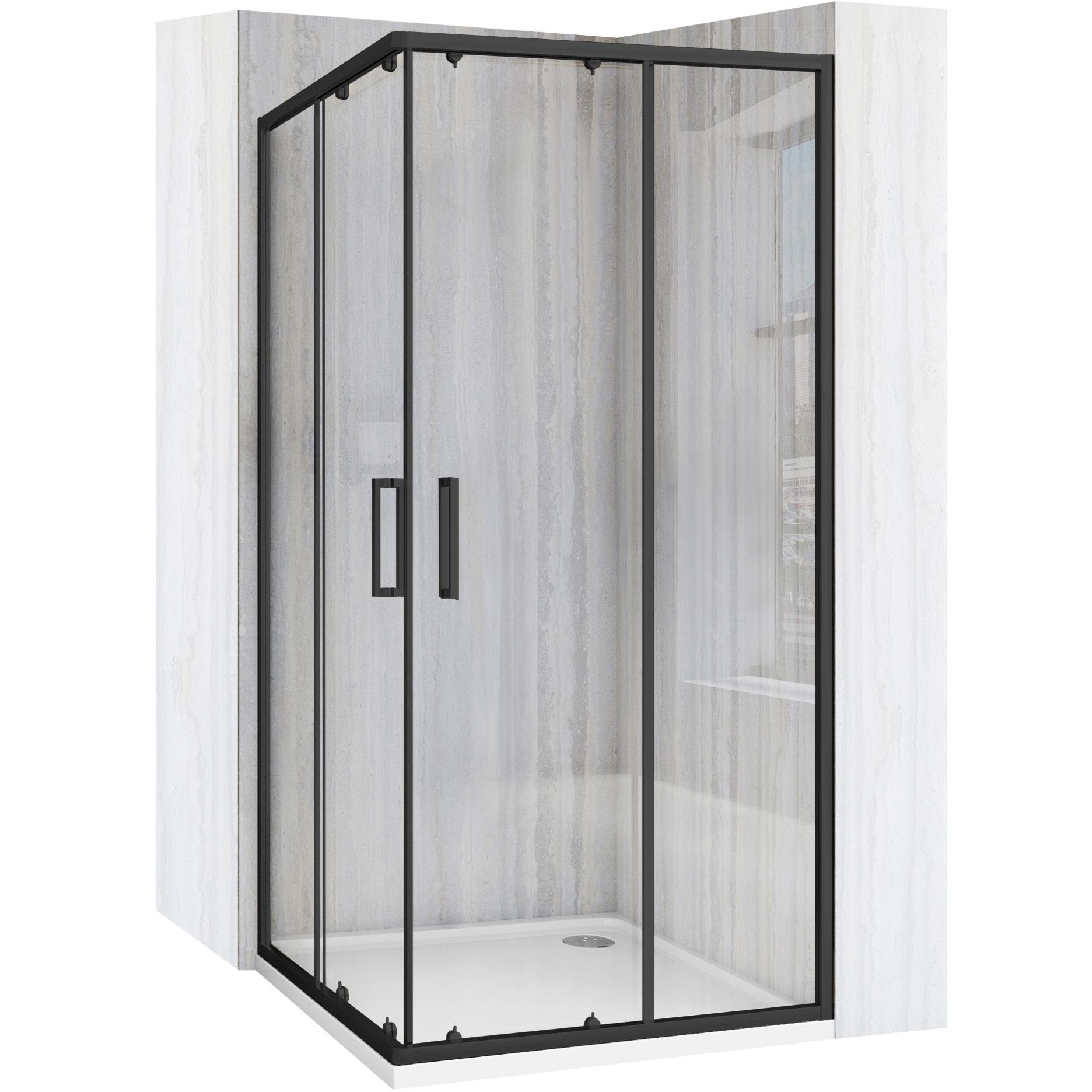 REA Suihkukaappi CITY 90x90 musta, 88X88X190CM