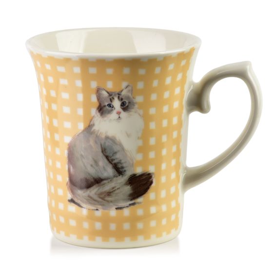 Muki DANNY, vihreä ruutukuvio, posliinia, 300 ml, 8, 5x12x10 cm