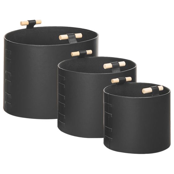 Korisetti 3 kpl ARAM keinonahka Musta