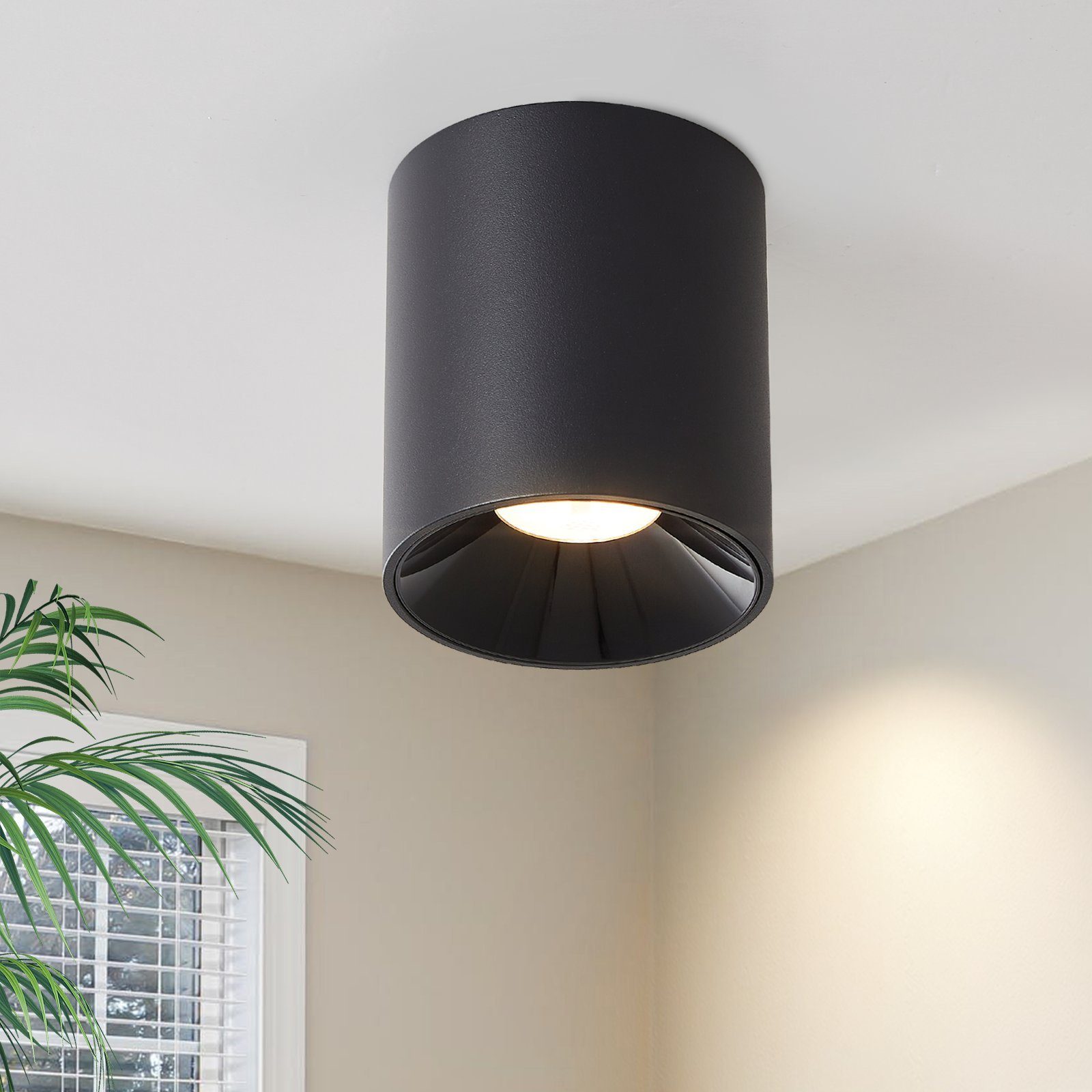 NETTLIFE kattokohdevalaisimet kattokohdevalo pinta - asennettava musta LED - pinta - kohdevalo 7W pyöreä pinta - asennettava keittiö 3000K