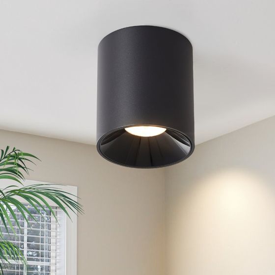 NETTLIFE kattokohdevalaisimet kattokohdevalo pinta - asennettava musta LED - pinta - kohdevalo 7W pyöreä pinta - asennettava keittiö 3000K