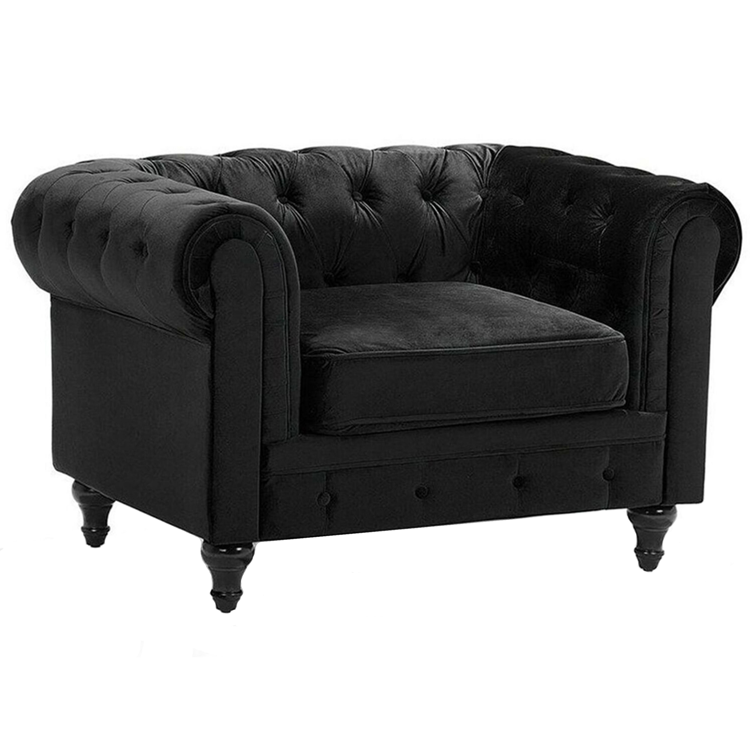 Nojatuoli CHESTERFIELD Sametti Musta