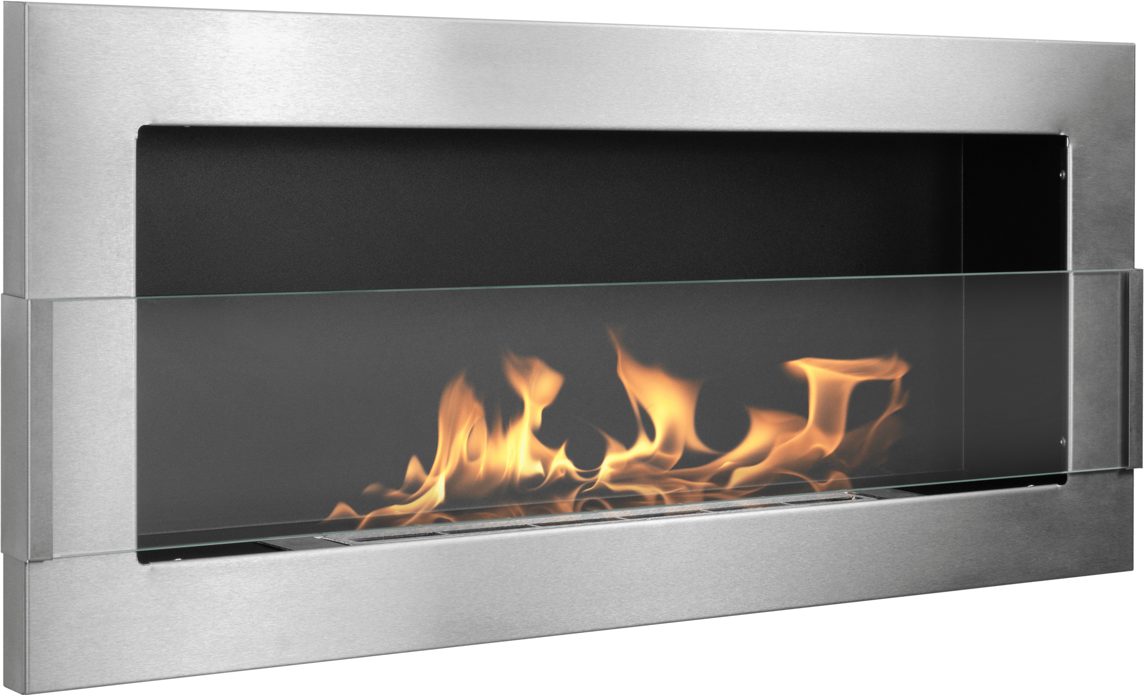 Biotakka seinälle 900 × 400 turvalasilla – ruostumaton teräs (Inox)