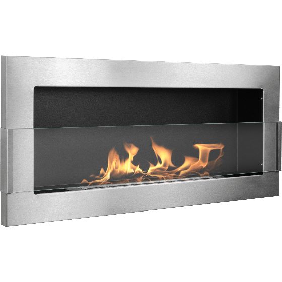 Biotakka seinälle 900 × 400 turvalasilla – ruostumaton teräs (Inox)
