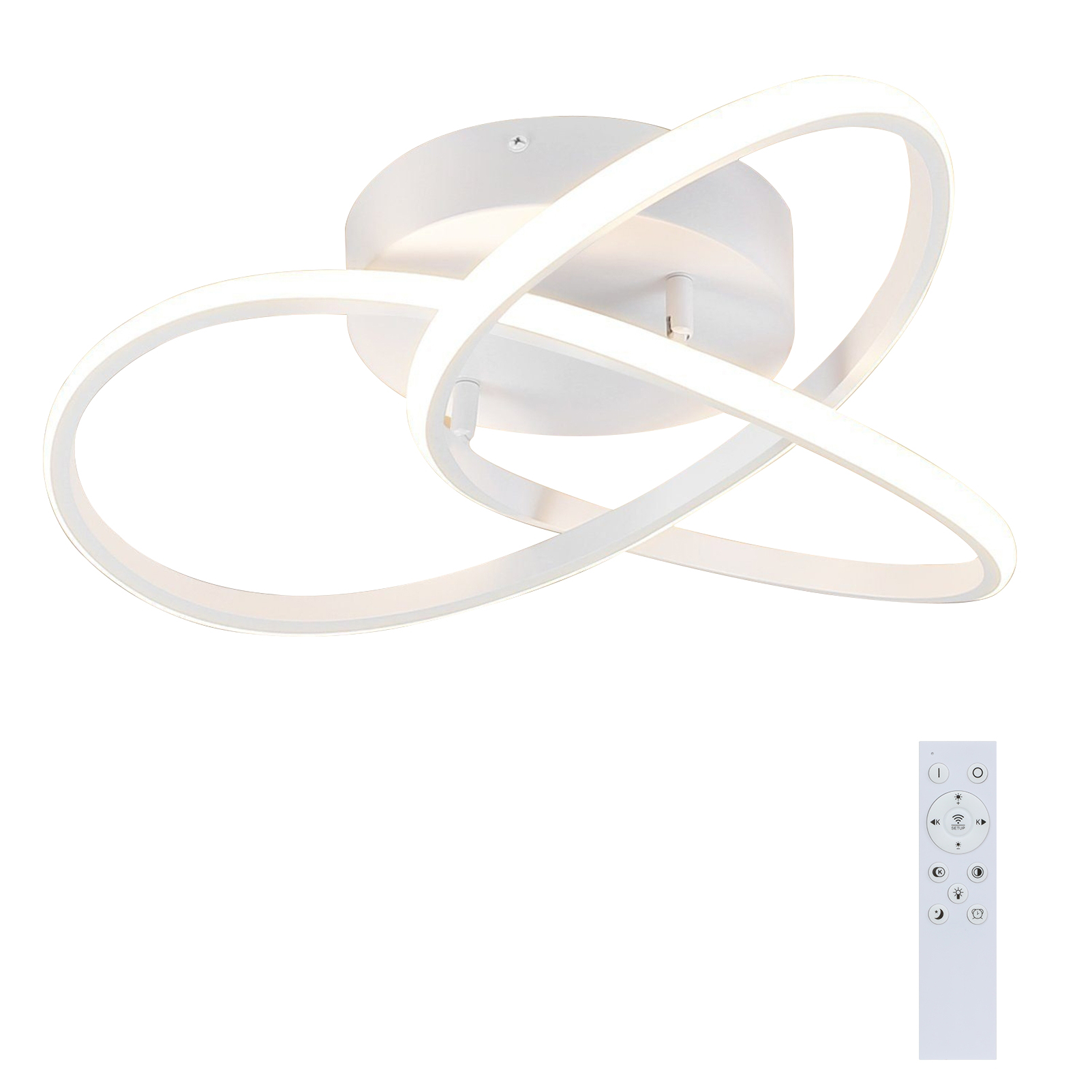 NETTLIFE LED - kattovalaisin Valkoinen, himmennettävä, 40CM, moderni Kaukosäätimellä, geometrinen, muotoilulamppu, 33W