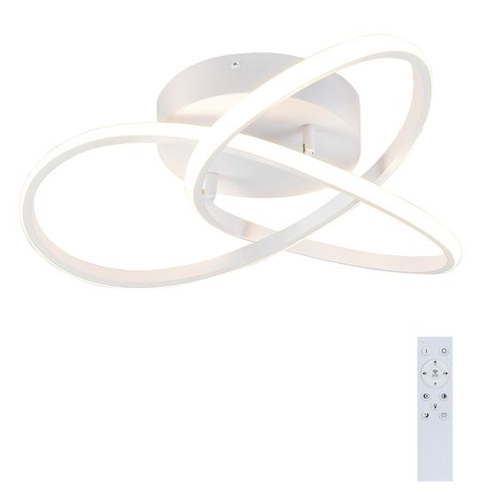 NETTLIFE LED - kattovalaisin Valkoinen, himmennettävä, 40CM, moderni Kaukosäätimellä, geometrinen, muotoilulamppu, 33W