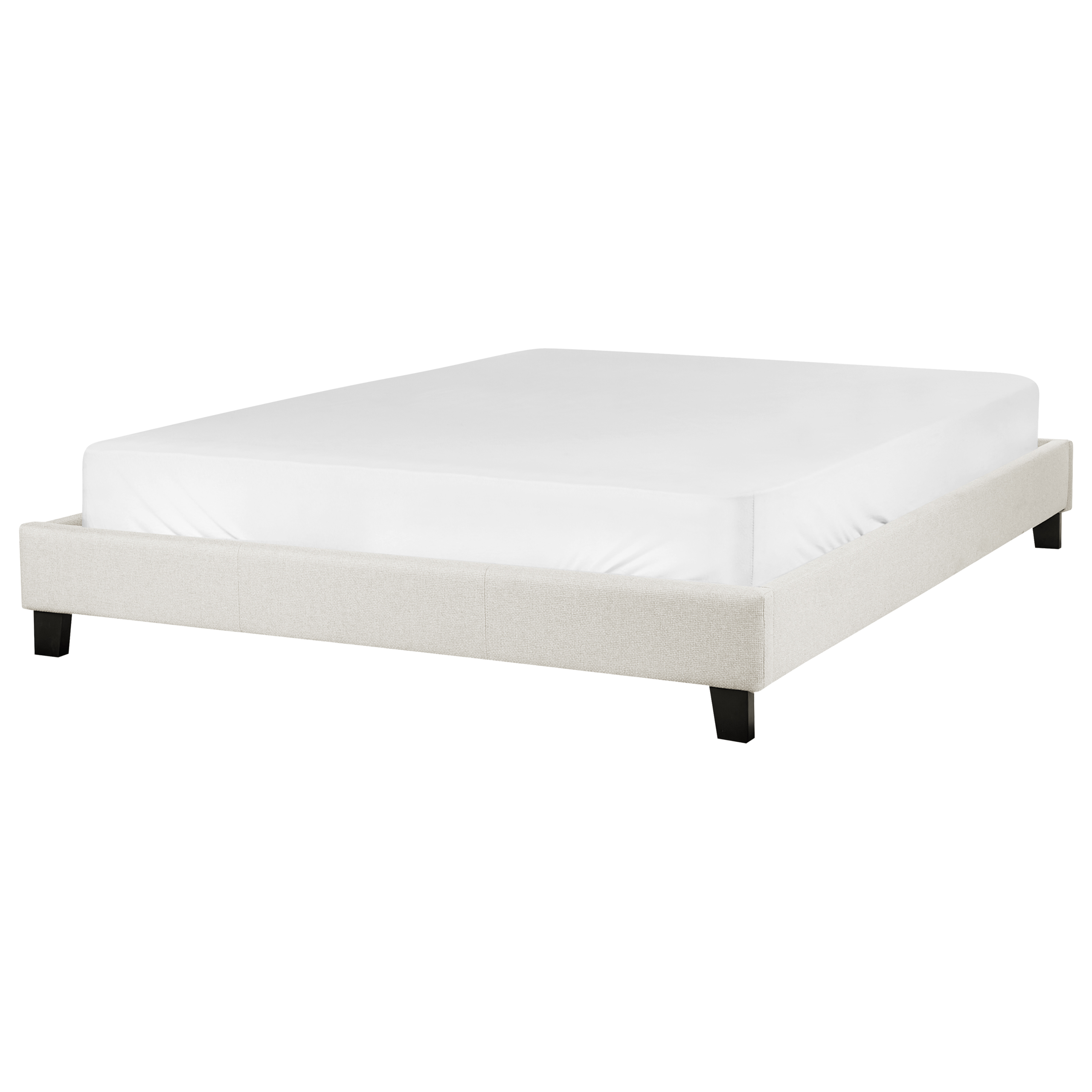 Sänky ilman sängynpäätyä kangas ROANNE 160 x 200 cm Vaaleanbeige