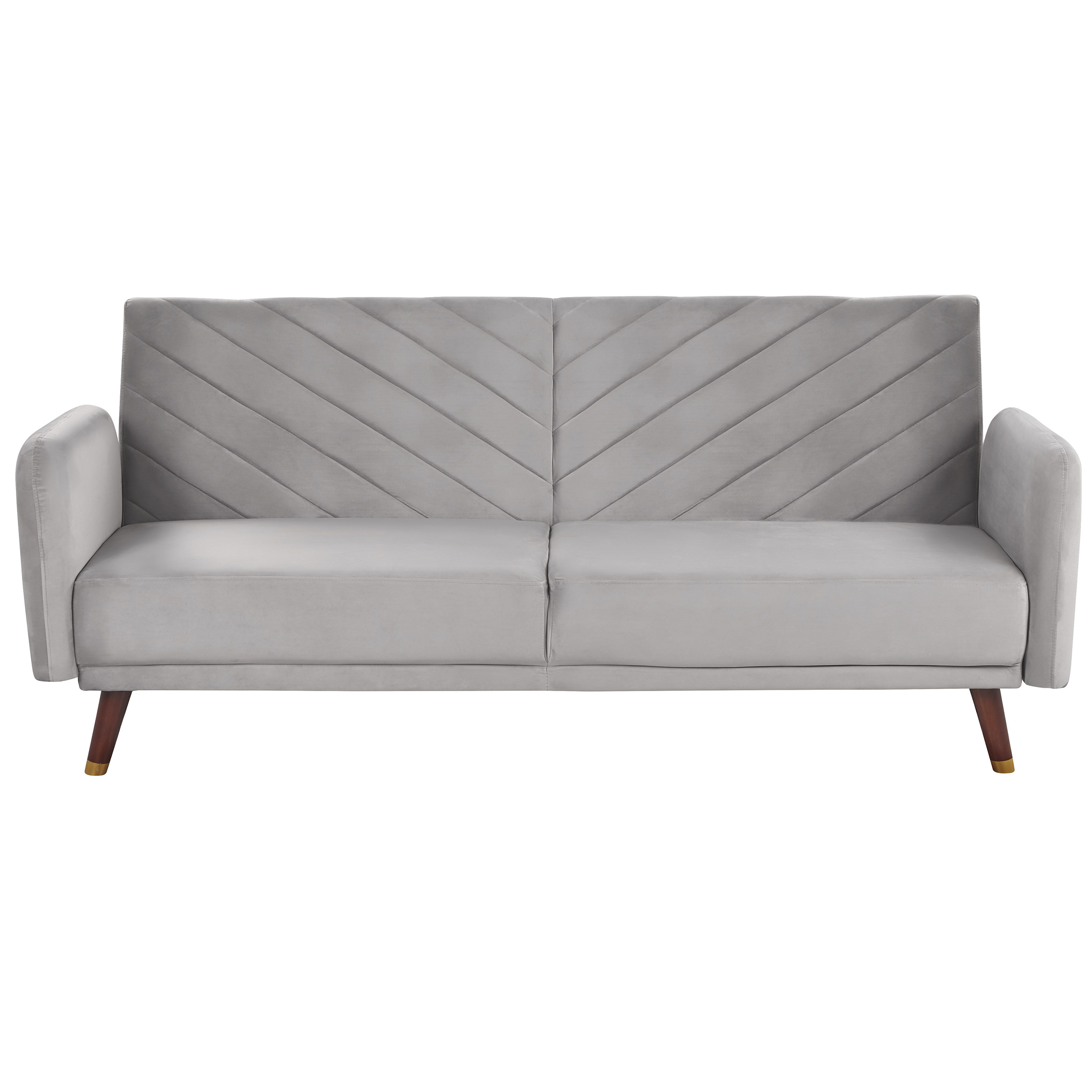 Vuodesohva SENJA sametti Vaaleanharmaa 3-istuttava