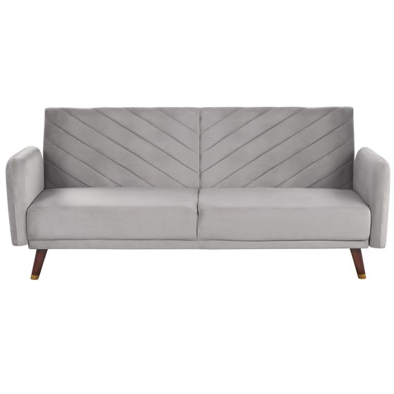 Vuodesohva SENJA sametti Vaaleanharmaa 3-istuttava