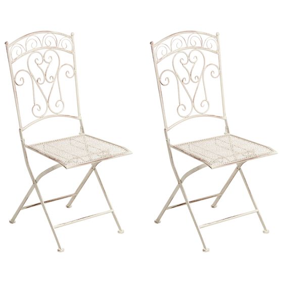 Puutarhatuolisetti 2 kpl JUINA kokoontaitettava metalli Vaaleanbeige
