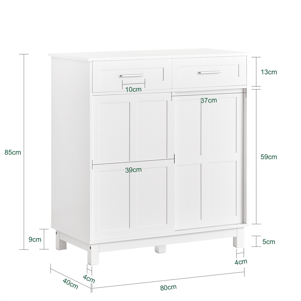 SoBuy Liukuovikaappi FSB84-W ekologinen valkoinen 80x40x85cm