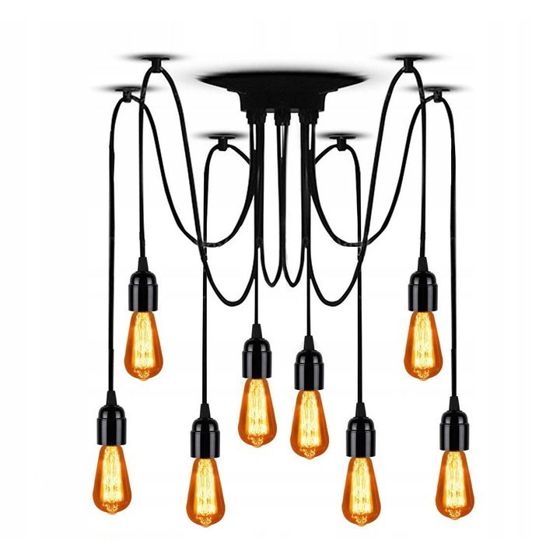 TOOLIGHT riippuva kattovalaisin JDL-02 SPIDER 8 musta, 20x20x150cm