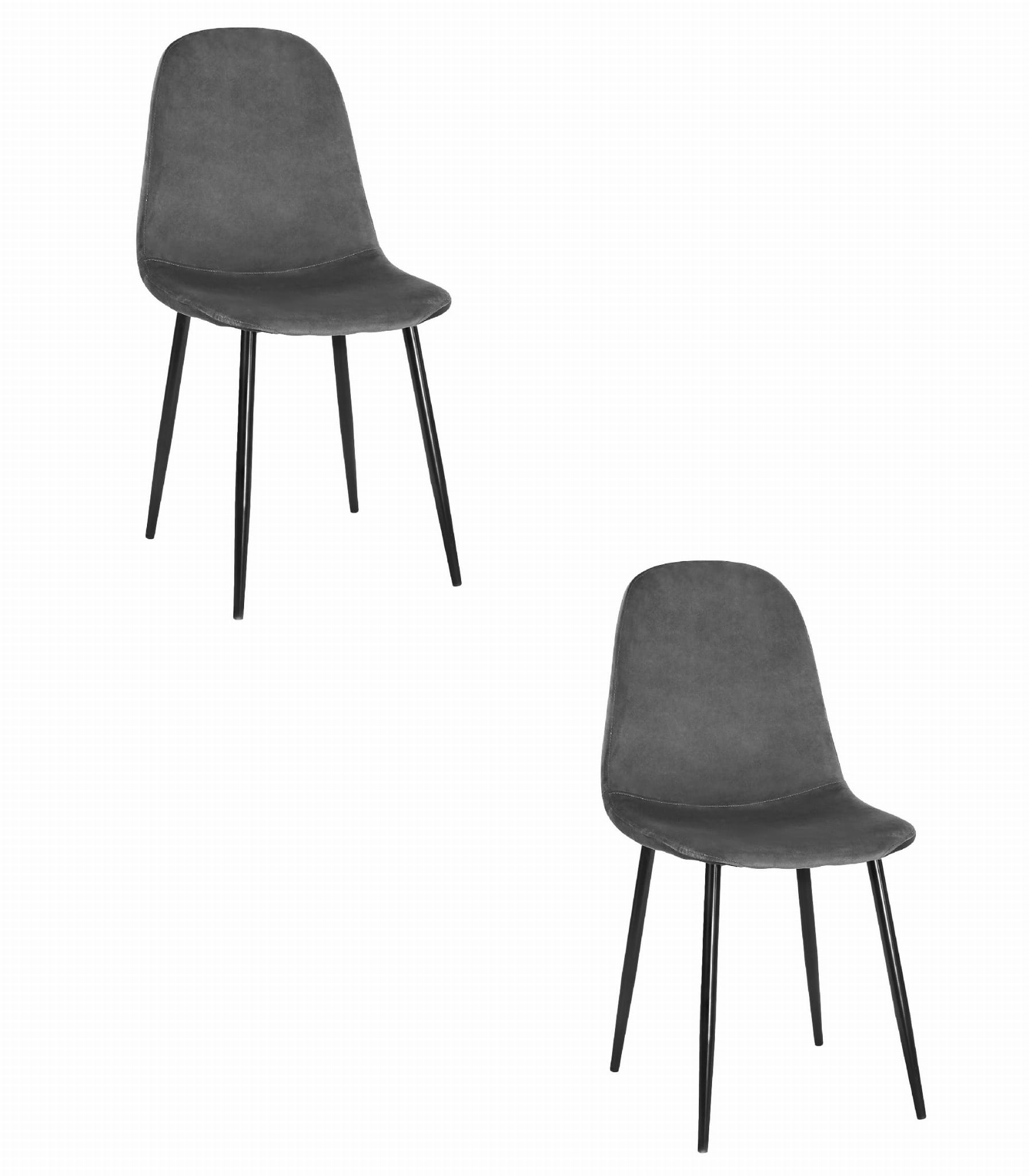 COMO-tuoli, tummanharmaa sametti (2 kpl)
