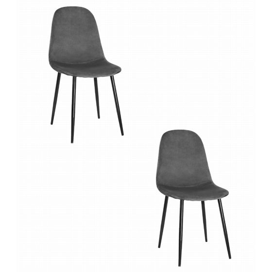 COMO-tuoli, tummanharmaa sametti (2 kpl)