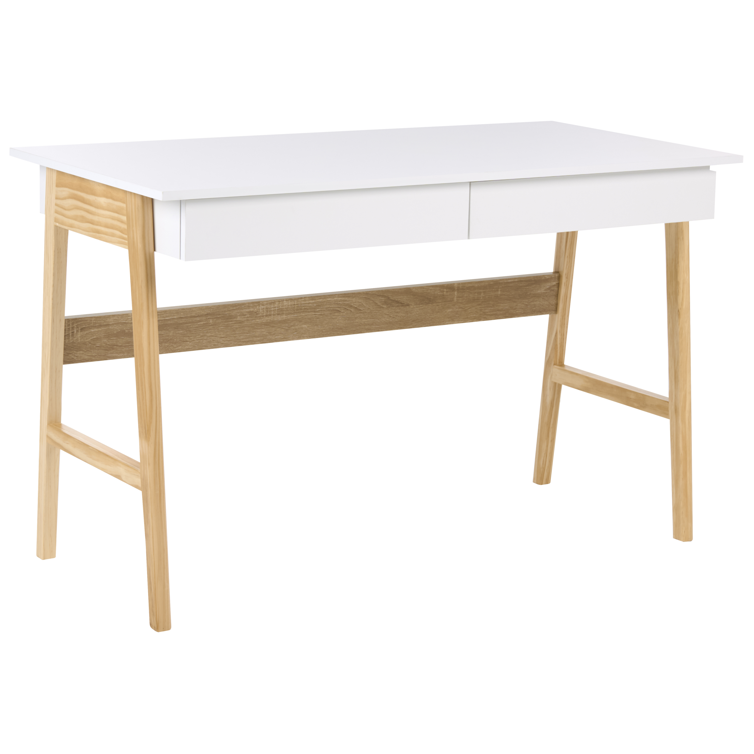 Työpöytä THESLAY 120 cm 60 cm Vaaleanruskea/valkoinen