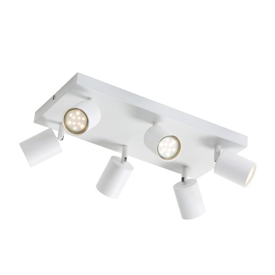 NETTLIFE 6- lamppuinen kattokohdevalaisin, valkoinen metalli