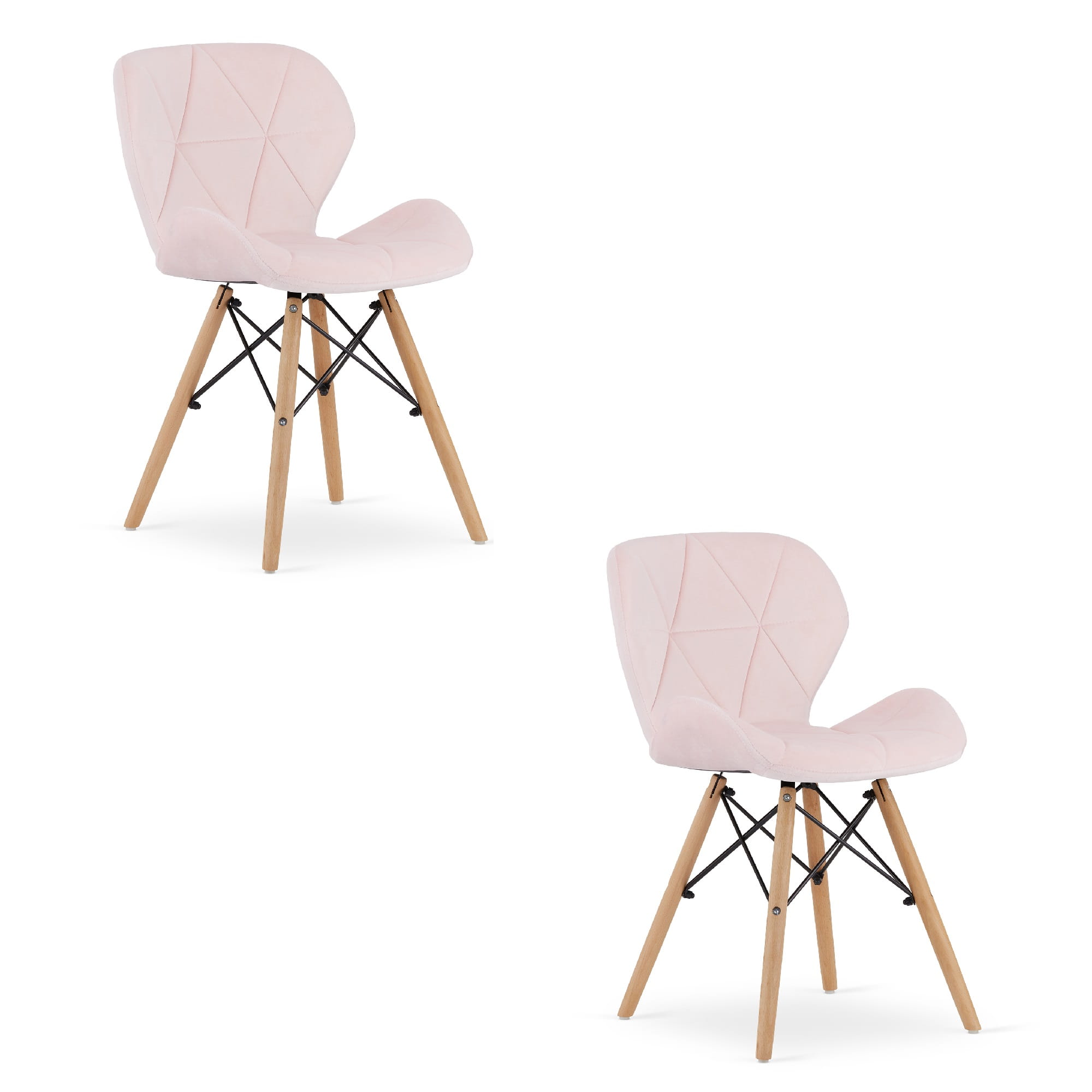 LAGO Samettinen tuoli - pinkki x 2