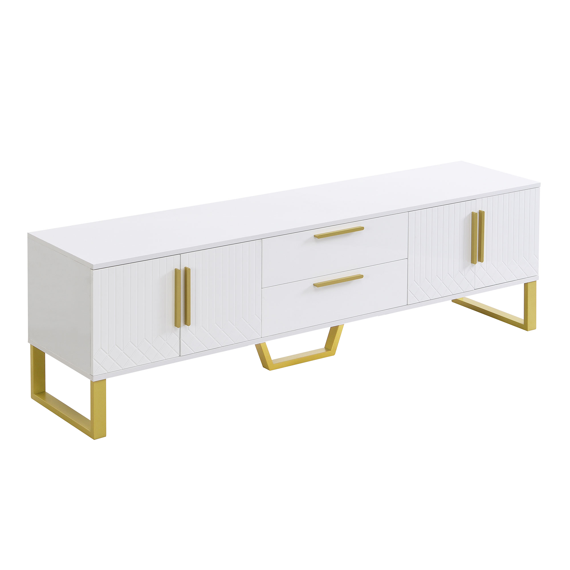 TV-taso 170x40x53,5 cm valkoinen MDF säilytyksellä ja liukuovilla